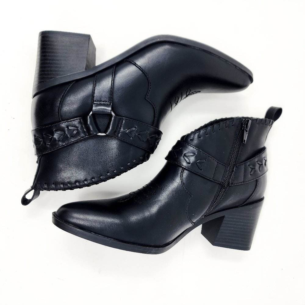 Frye & Co Palma Black Western Ankle Boots Women’s 6M - Picture 5 of 12